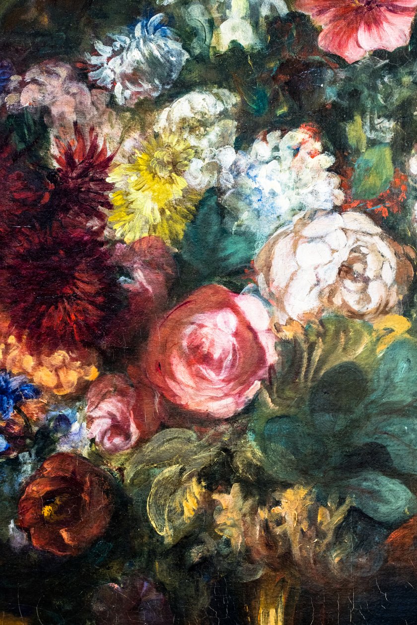 Konsol üzerinde çiçek vazosu, detay by Ferdinand Victor Eugene Delacroix