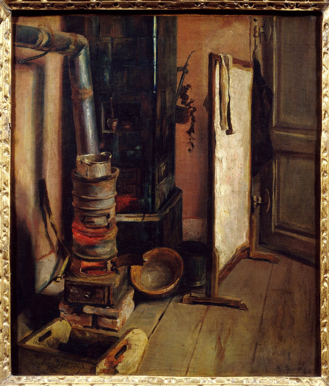 Atölye köşesi, Eugene Delacroix (1798-1863) tarafından yapılan boyama ocağı. 19. yüzyıl Güneşi. 0,51 x 0,44 m. Paris. Louvre müzesi by Ferdinand Victor Eugene Delacroix