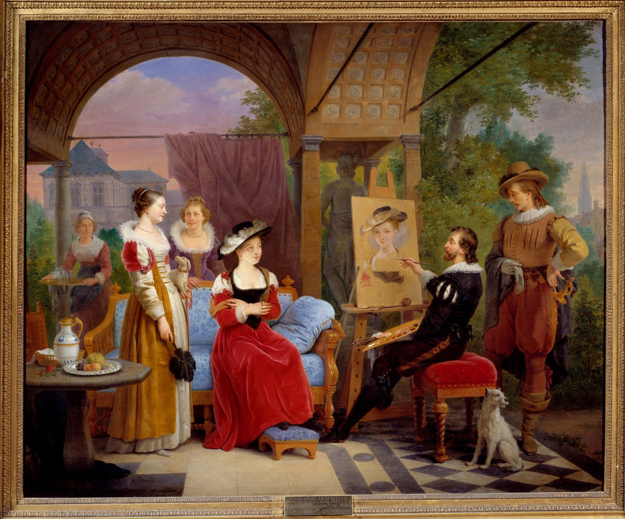Pierre Paul (Pierre-Paul) Rubens (veya Peter Paul veya Petrus Paulus) (1577-1640) atölyesinde “hasır şapka” resmini yapıyor, modeli baldızı Suzanne Fourment. Ferdinand de Braekeleer dit l
