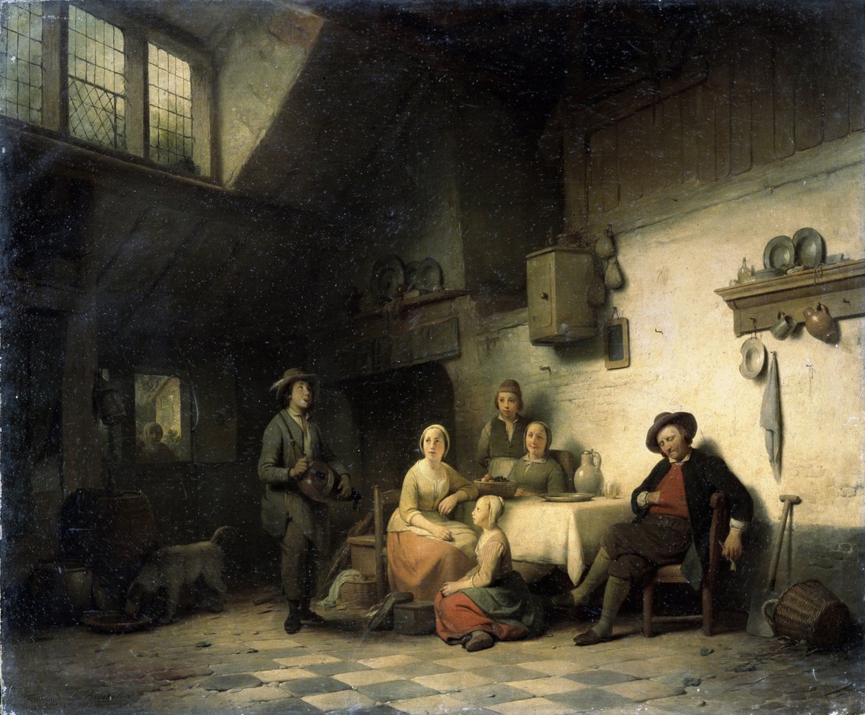 ev konseri by Ferdinand de Braekeleer the Elder