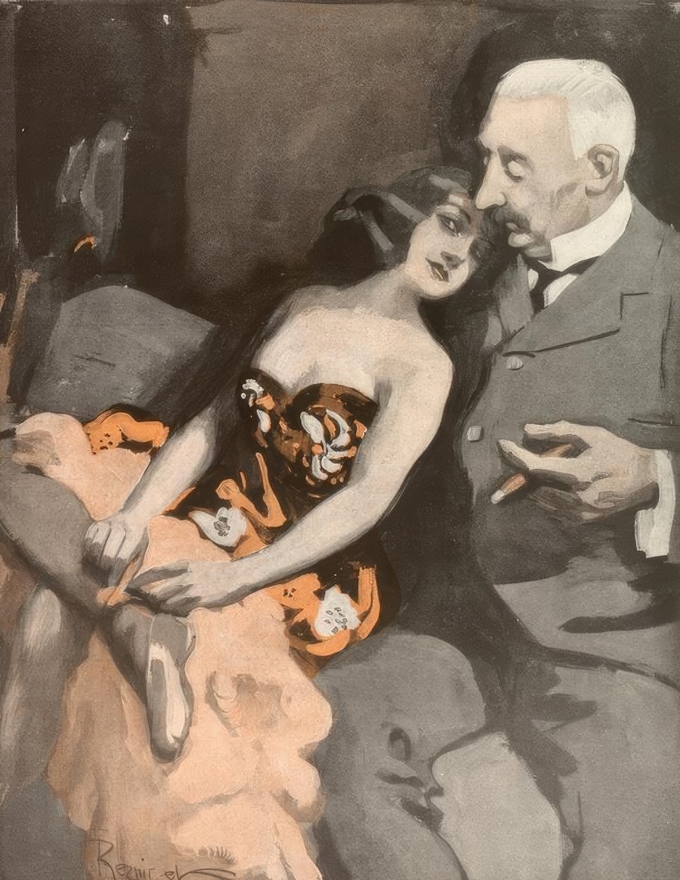Benimle evlenmek ister misin, şişman kız? Oh git, bana bir gece ceketi alsan iyi olur! by Ferdinand von Reznicek