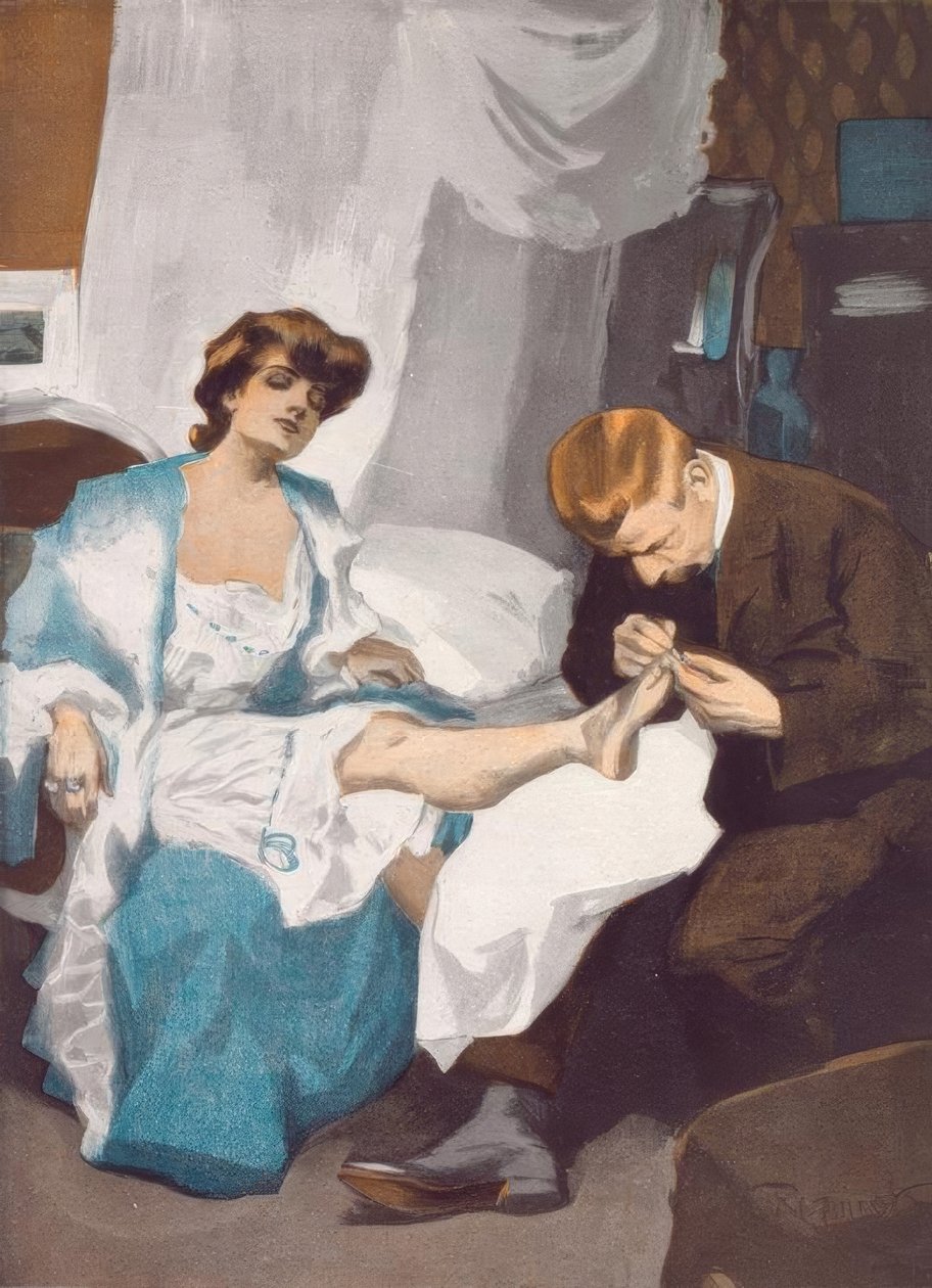 Pedikür. / Lütfen, tamam, bugün nişanlanıyorum. by Ferdinand von Reznicek