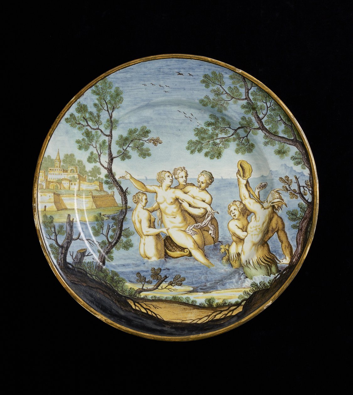 Amphitritli ve Perili Tabak, c. 1730 - 1750 (kalay sırlı çanak çömlek, maiolica) by Ferdinando Maria Campani