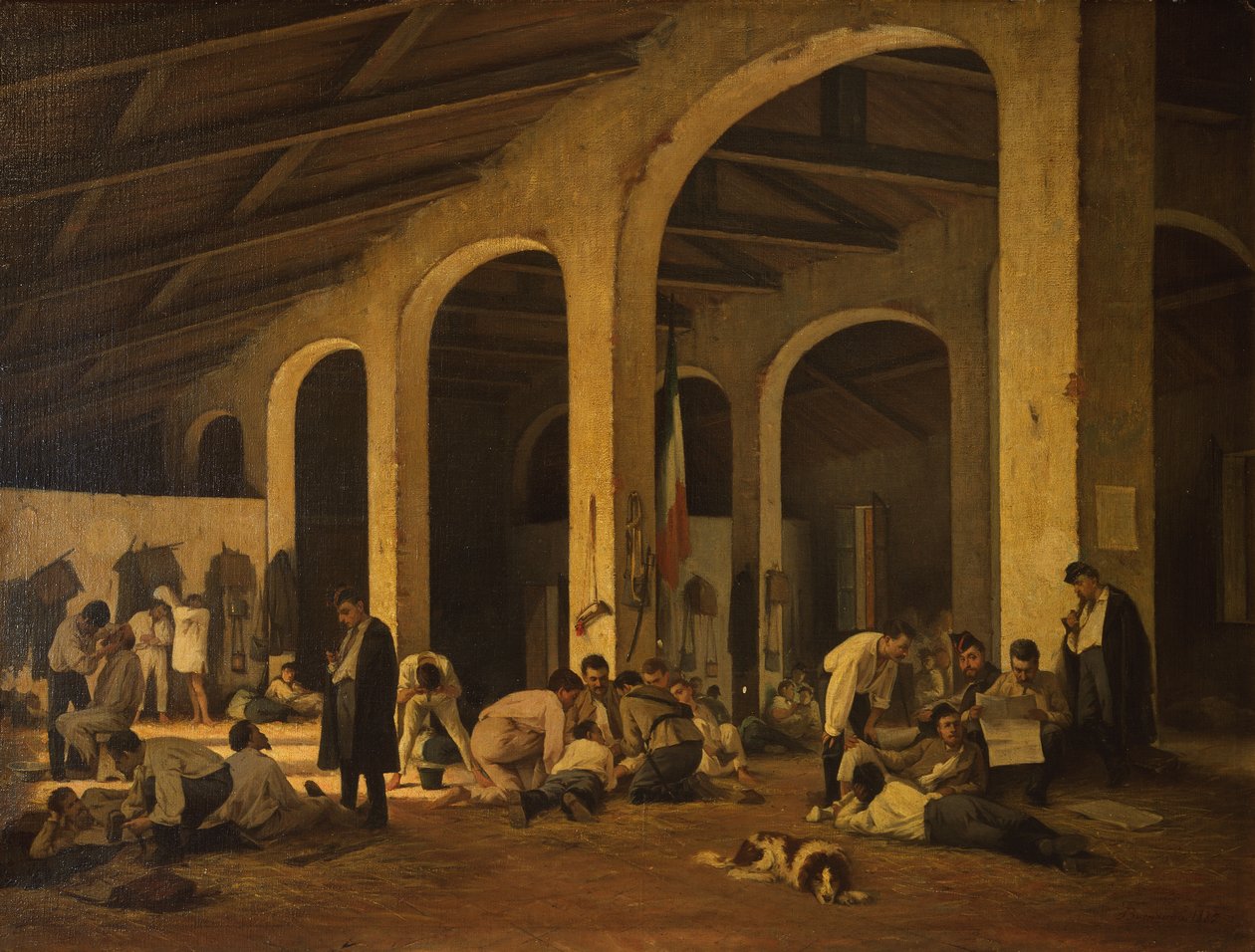 Gönüllü Toskana sanatçıları Modena kışlasında by Ferdinando Buonamici