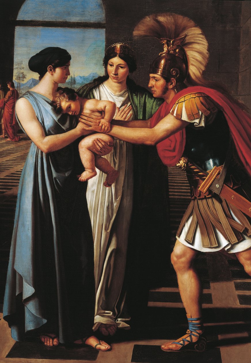 Andromache, Scaean Kapısında Hector'u yakalıyor (detay) by Ferdinando Castelli