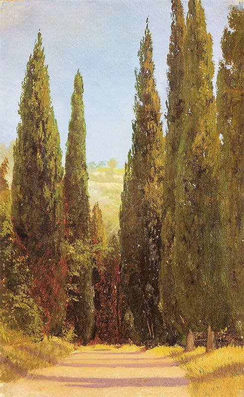 Aleja cyprysowa na KrymienAlmanca: Zypressenallee on der Krimnİngilizce: Cypress Avenue in the Crimean: Cypress n by Ferdynand Ruszczyc