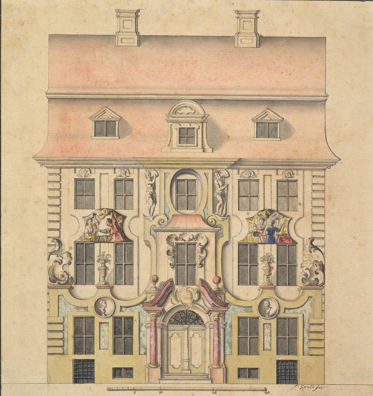 Cephe için Mimari Tasarım, 1739-69. by Ferenc Speth