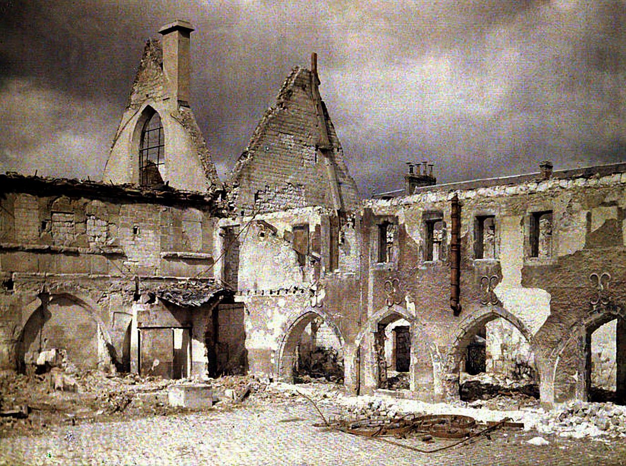 Cordeliers Manastırı Manastırı, Reims, Marne, Fransa, 1917 (otokrom) by Fernand Cuville