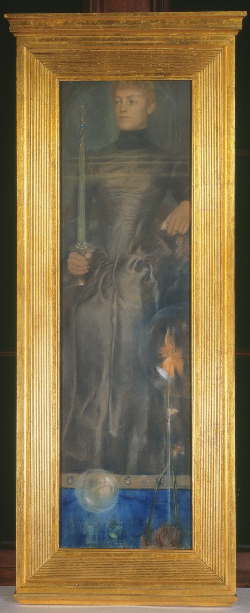 La Solitude (kağıt üzerinde pastel ve mum) by Fernand Khnopff