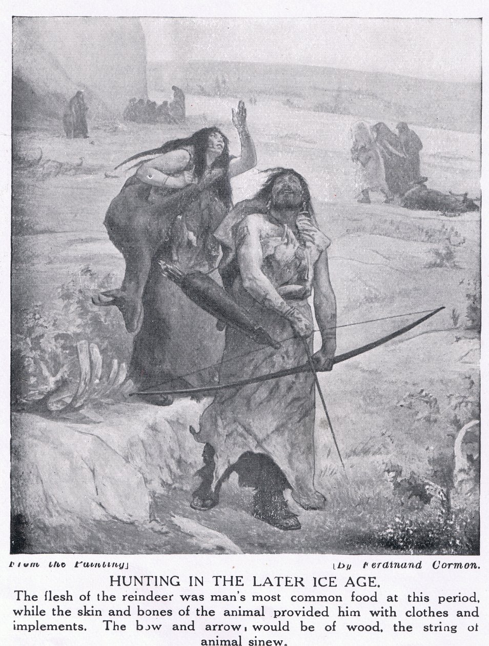 Geç Buz Devri'nde avlanma, 'Hutchinson's History of the Nations'dan bir örnek, c.1910 by Fernand Cormon