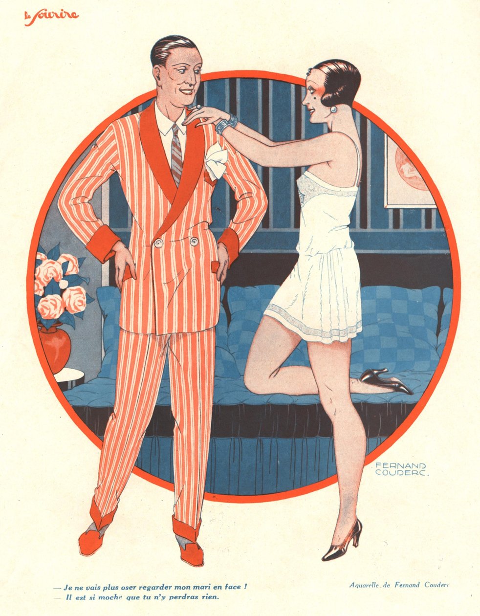 'The Smile'dan İllüstrasyon (renkli lito) by Fernand Couderc