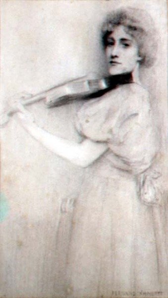 bir kemancı by Fernand Khnopff