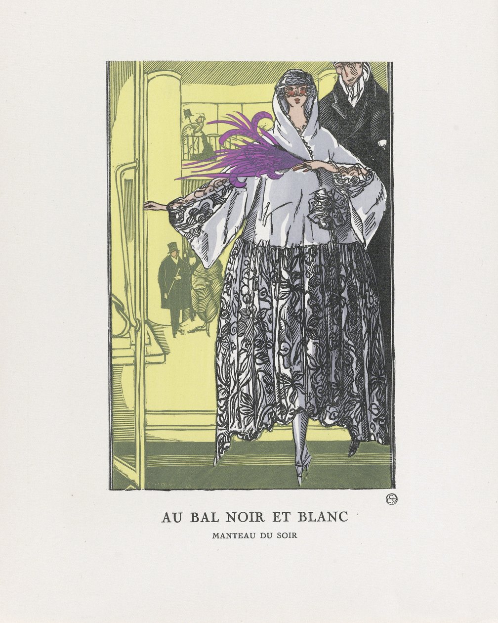 Siyah Beyaz Baloda, pub. 1921 (kalıp baskısı) by Fernand Siméon