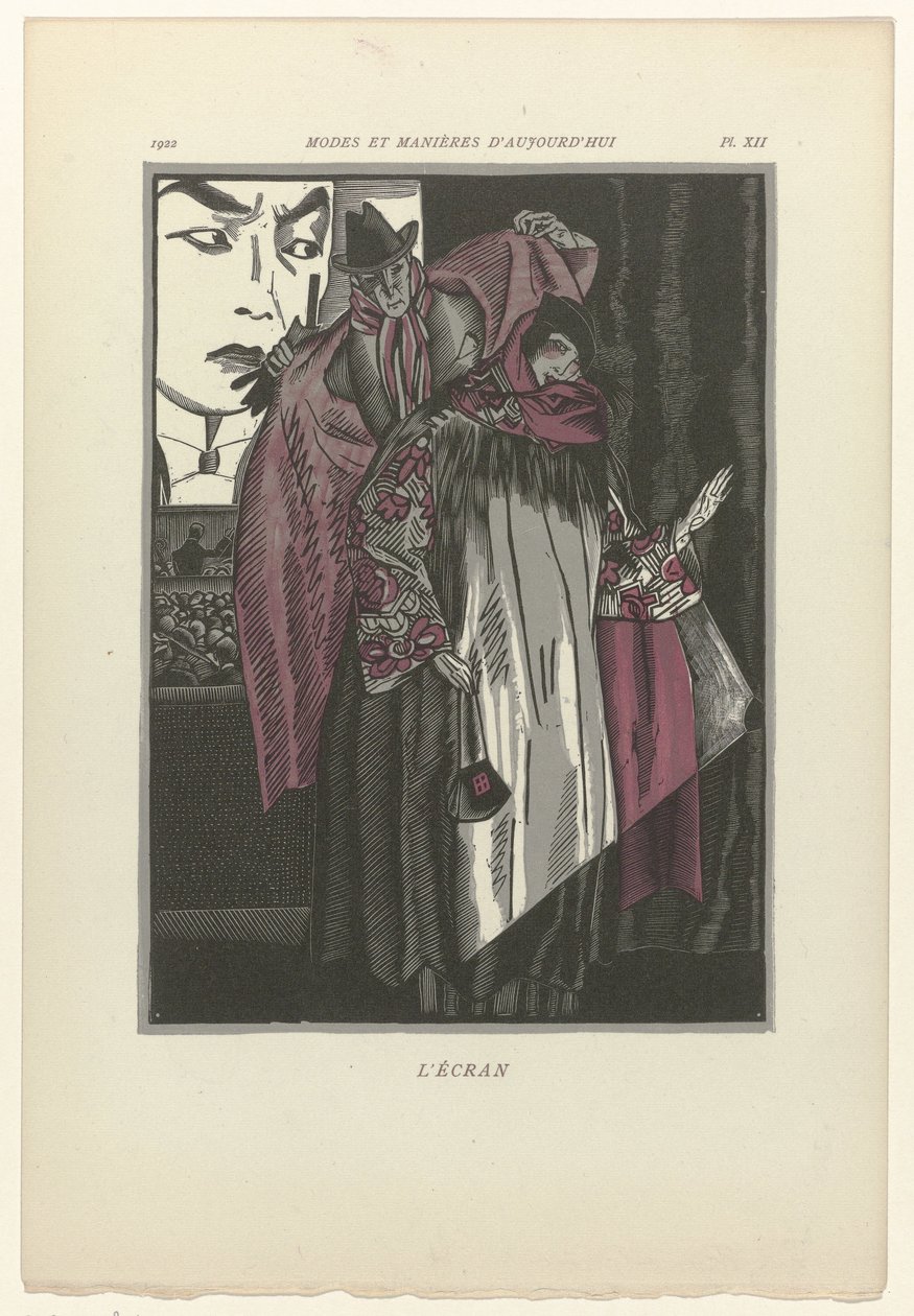 Bugünün Moda ve Görgü Kuralları, 1922, Levha 12: Ekran by Fernand Siméon