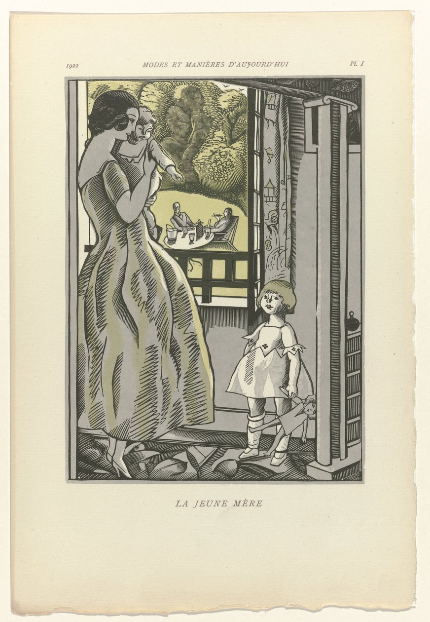 Bugünün Modası ve Görgü Kuralları, 1922, Pl. 1: Genç anne by Fernand Siméon