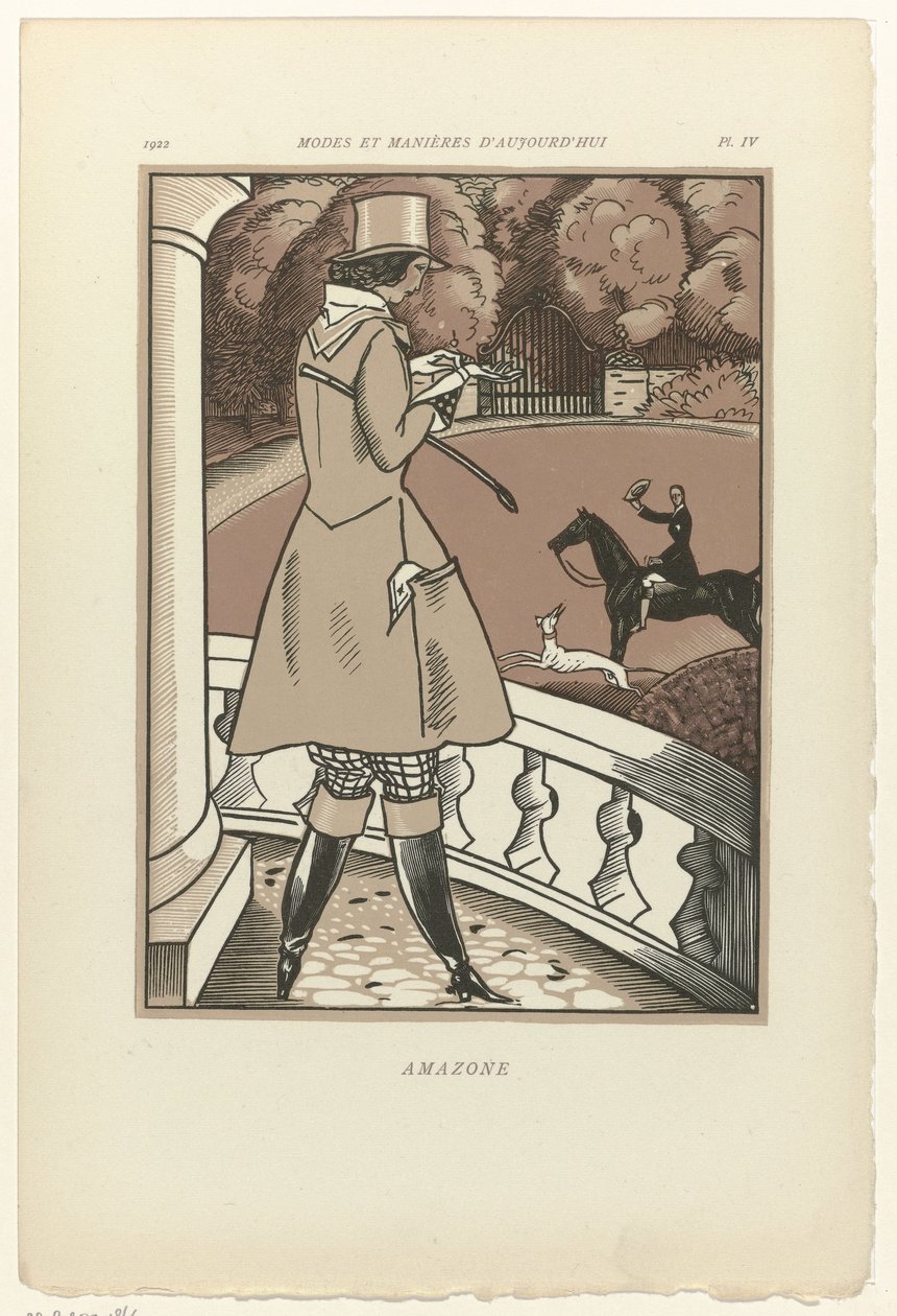 Bugünün Modası ve Görgü Kuralları, 1922, Pl. 4: Amazone by Fernand Siméon