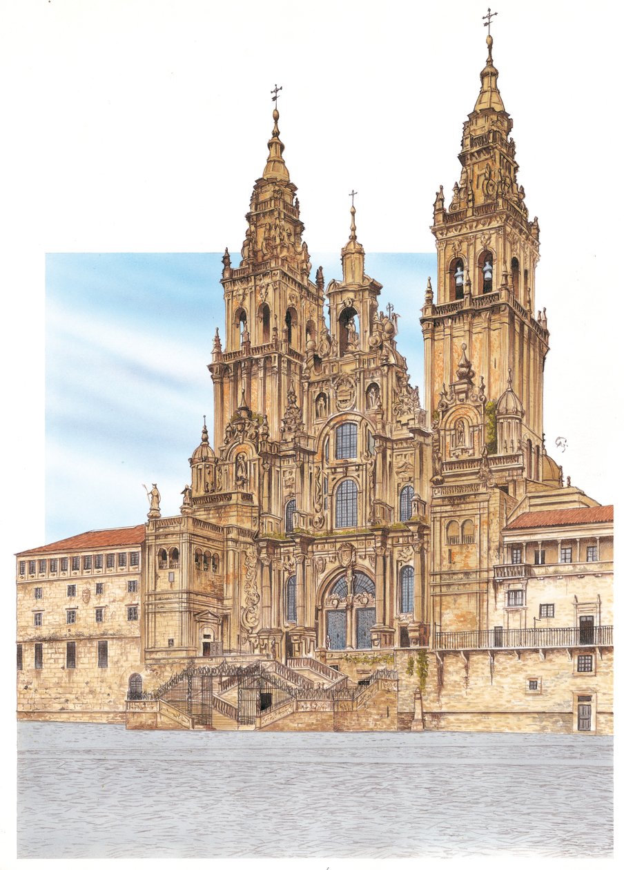 Santiago de Compostela. Batı cephesi. ispanya by Fernando Aznar Cenamor