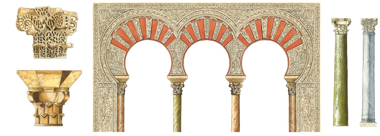 İspanyol İslam Hilafet sanatı. Kemerler, başlıklar ve sütunlar by Fernando Aznar Cenamor