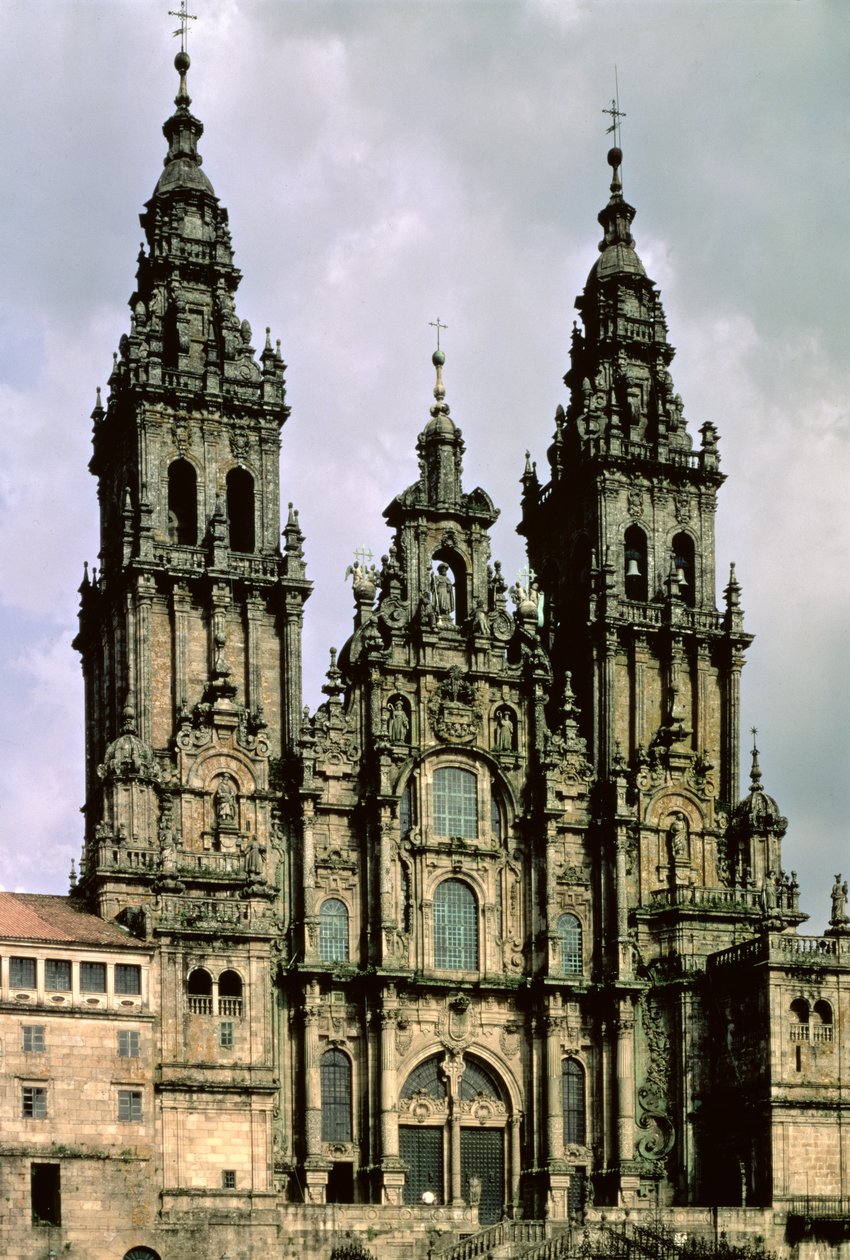 Batı Cephesi Görünümü (Fachada del Obradoiro) 1738-50 (ayrıntılı bilgi için bkz. 88958) by Fernando de Casas Novoa