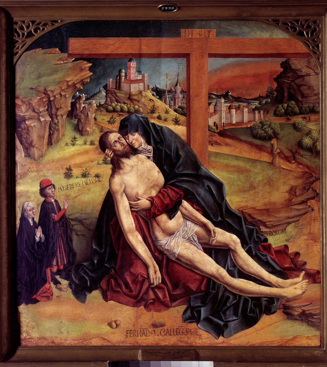 Merhamet Bakiresi (Pieta) Tablosu Fernando Gallego tarafından (yaklaşık 1440-1507) 1470 Güneş. 1,25x1,09 m Madrid, Prado Müzesi by Fernando Gallego