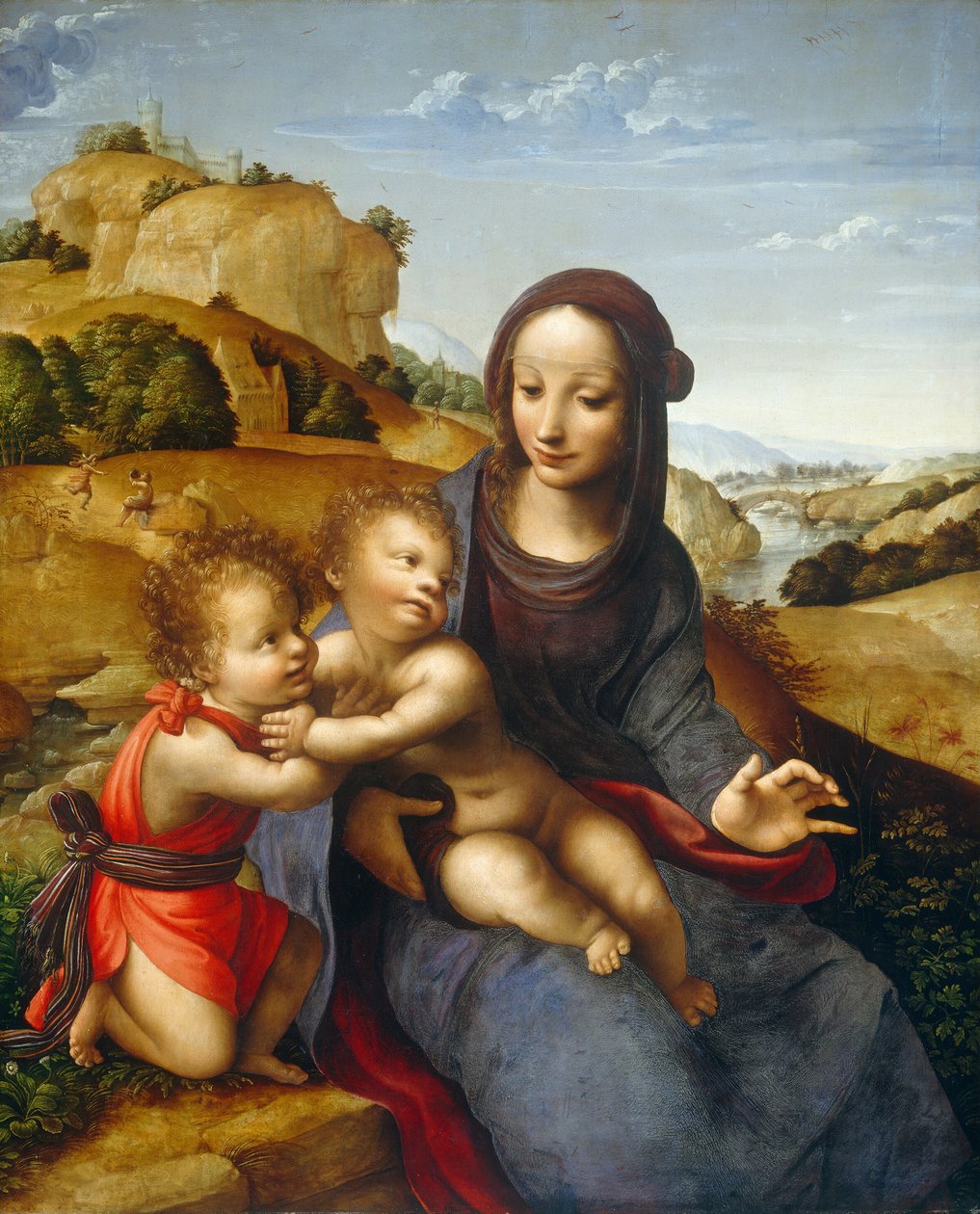 Bebek Aziz John ile Madonna ve Çocuk, c. 1505. by Fernando Yáñez de la Almedina