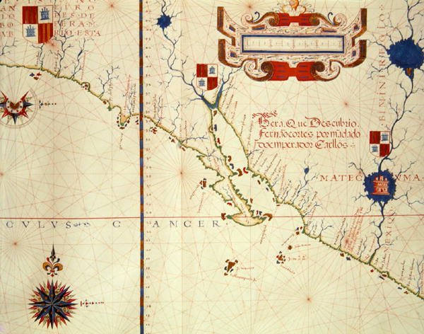 Fol.15 Meksika Haritası ve aşağı Kaliforniya, bir atlastan, 1571 by Fernao Vaz Dourado