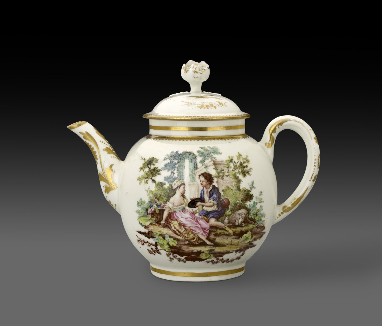 Çaydanlık ve kapak, 1772, Worcester Porselen Fabrikası (steatitik porselen) by Fidelle Duvivier