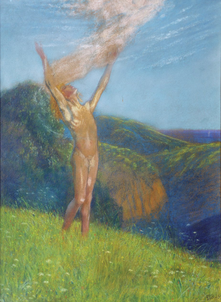 Baharın Uyanışı (kağıt üzerinde pastel) by Fidus