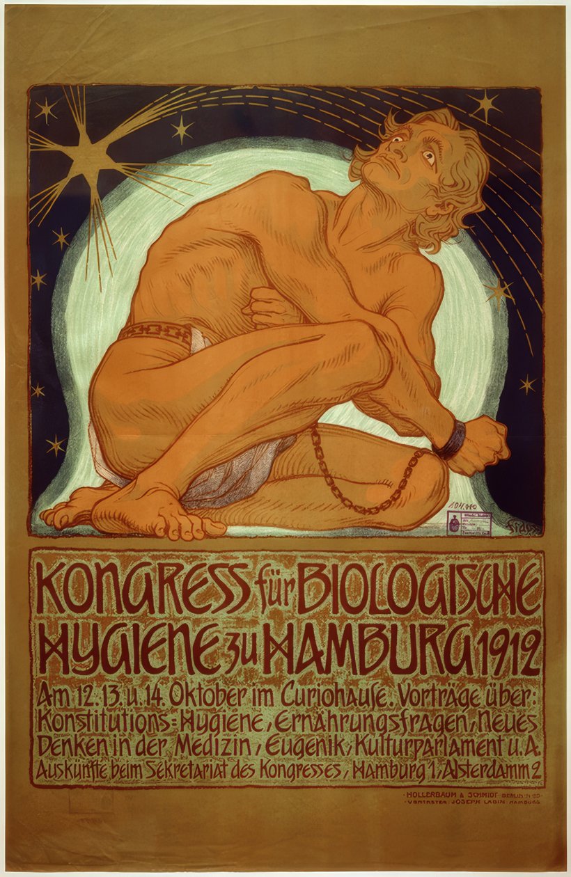 "Hamburg 1912 Biyolojik Hijyen Kongresi" / Fidus / Afiş, 1912 by Fidus