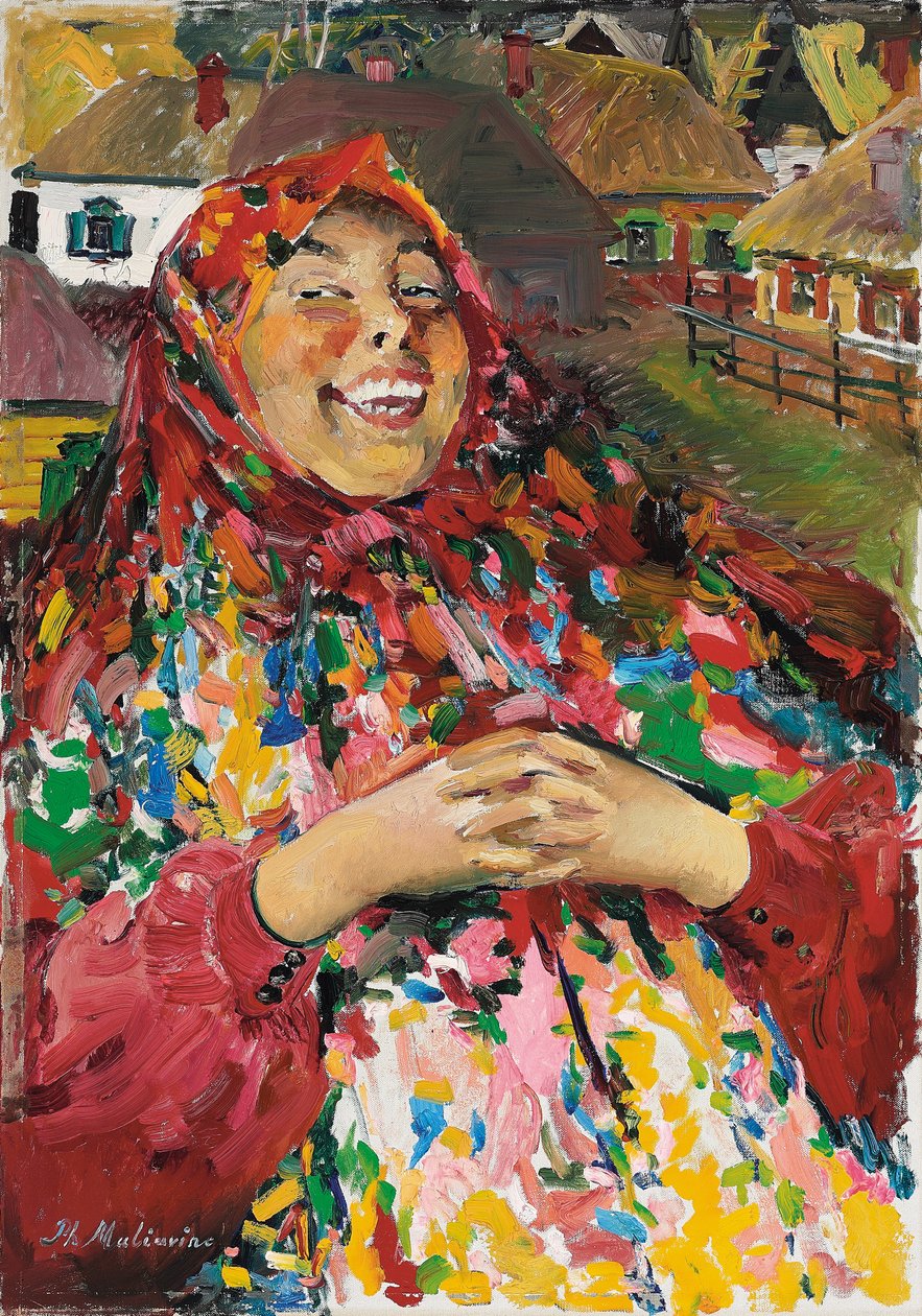 Gülen Köylü (tuval üzerine yağlı boya) by Filipp Andreevich Maliavin