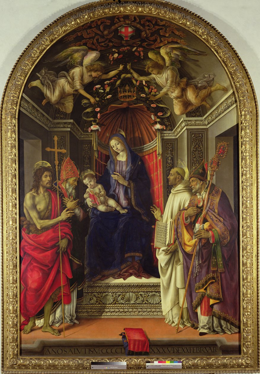 Azizler ile Madonna ve Çocuk, 1486 (panelde mizaç) by Filippino Lippi