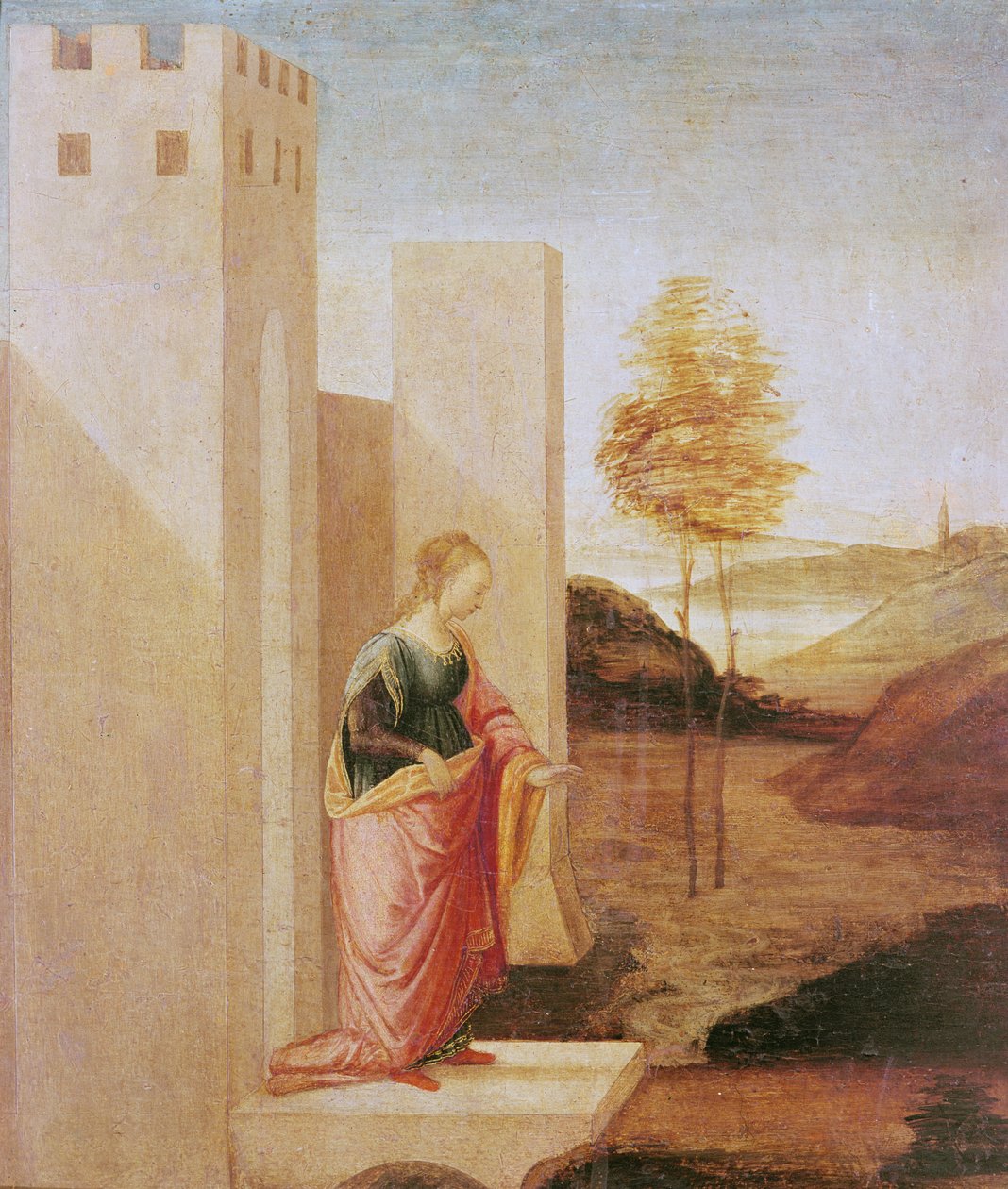Kraliçe Vashti kraliyet sarayını terk ediyor by Filippino Lippi
