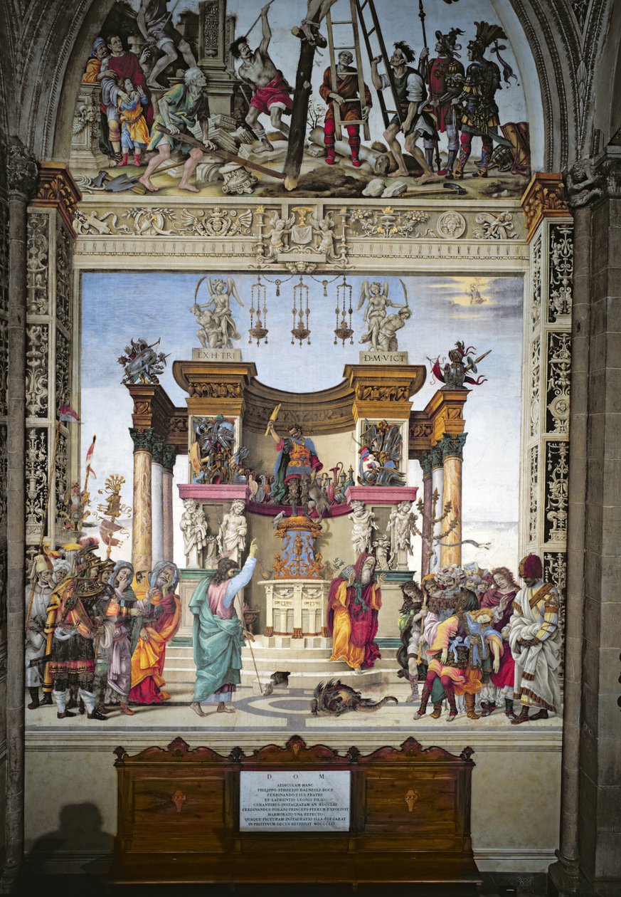 St. Philip, iblisi Mars tapınağından kovuyor, Strozzi Şapeli'nin güney duvarı, c.1497-1502 by Filippino Lippi