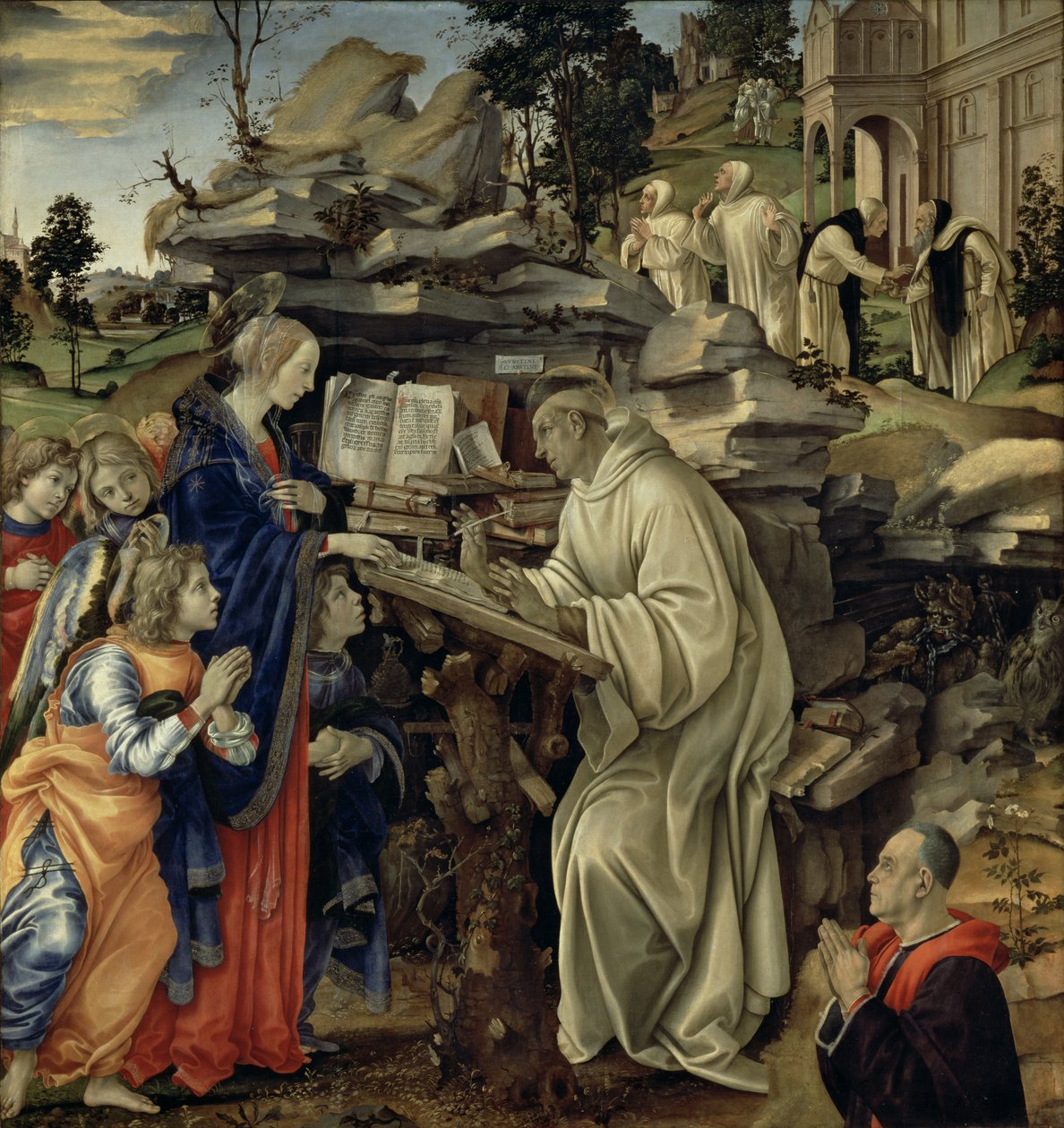 The Vision of St. Bernard, c.1485-87 (tempera und oil on panel) (for detail see 82733) by Filippino Lippi