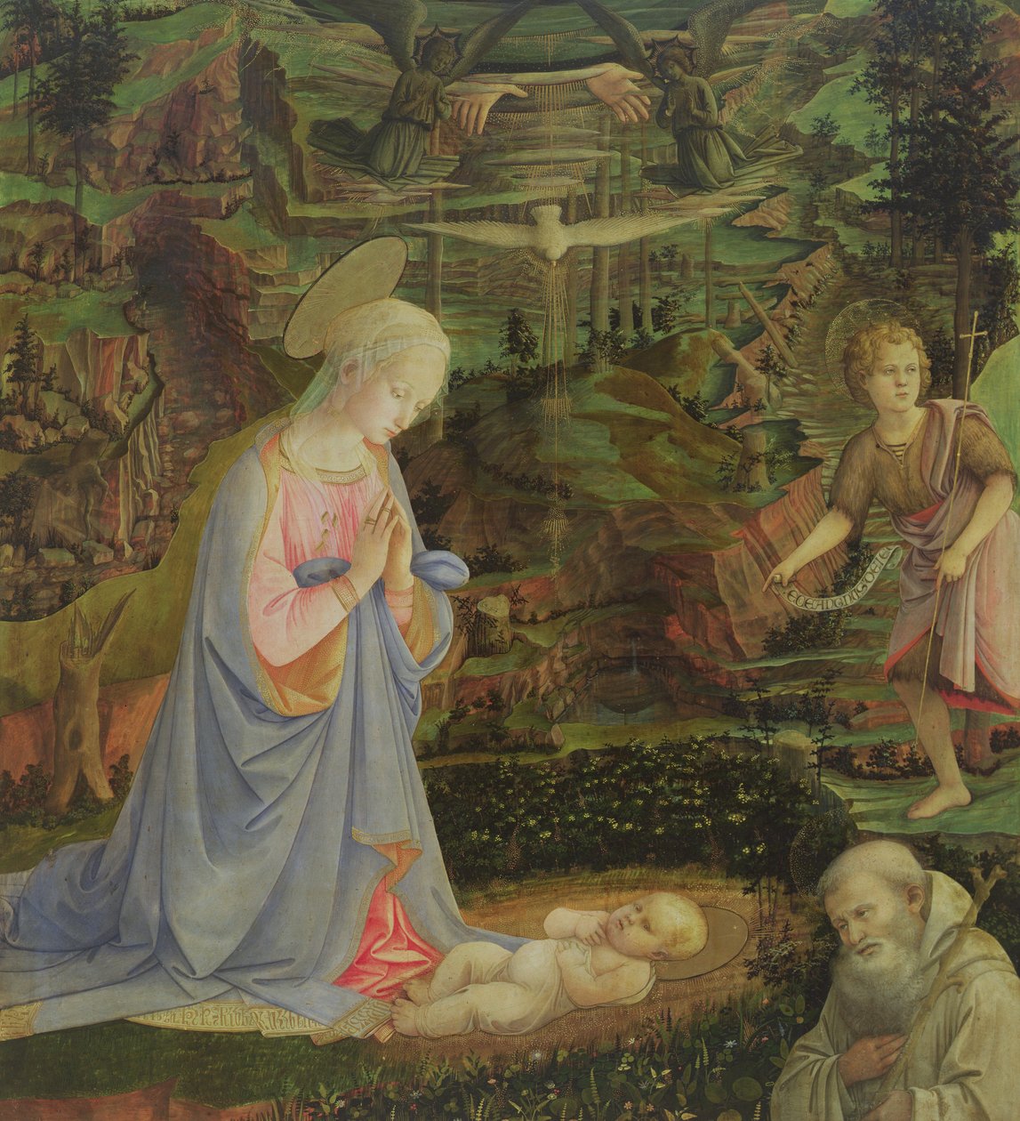 Çocuğun St John ve St Romuald ile hayranlığı (panelde öfke) by Filippino Lippi