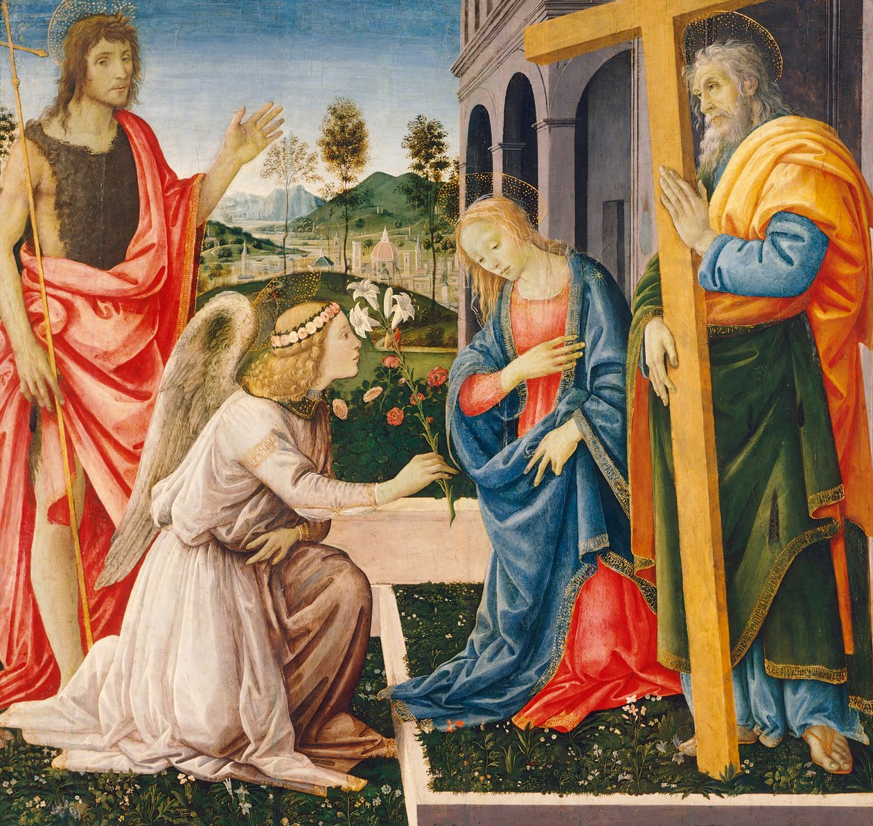 Müjde ve Azizler, Filippino Lippi (1457-ca 1504), tuval üzerine yağlı boya by Filippino Lippi