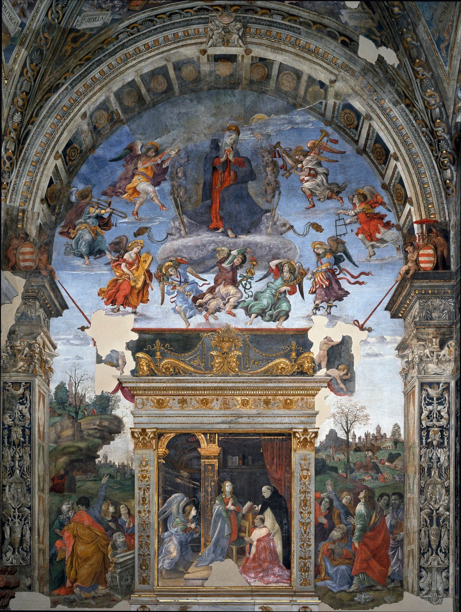 Meryem Kardinal Oliviero Carafa Fresco tarafından Filipinli Lippi (1457-1504) 1488-1492 Roma, Kilise Santa Maria sopra Minerva, Chapel Carafa İtalya by Filippino Lippi