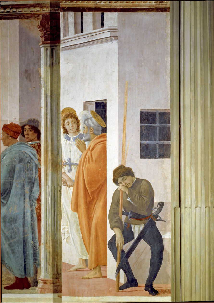 Aziz Petrus, bir melek tarafından hapishaneden serbest bırakıldı Fresk Filipinli Lippi tarafından (1457-1504) 1481-1486 Soluk 232x89 cm Floransa Santa Maria del Carmine Kilisesi, Brancacci Şapeli by Filippino Lippi