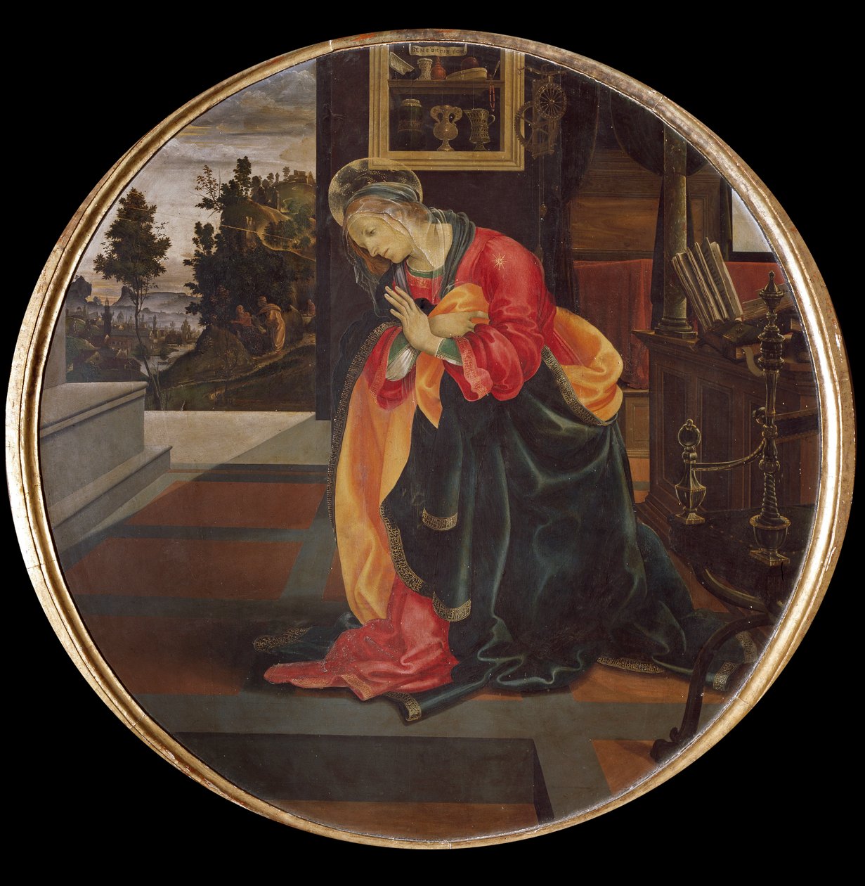 Duyuru. Bakire Detayı (tuval üzerine yağlı boya by Filippino Lippi