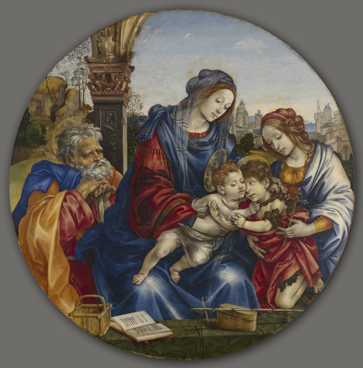 Vaftizci Yahya ve Aziz Margaret ile Kutsal Aile, c.1495 (tahta üzerine tempera ve yağ) by Filippino Lippi