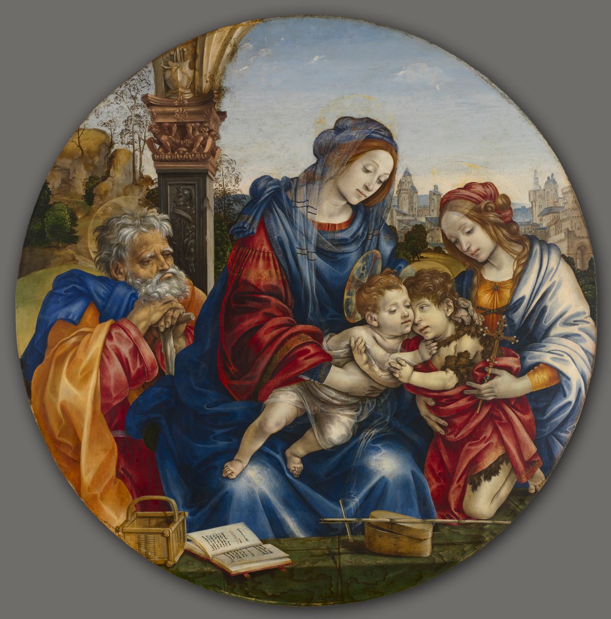 Vaftizci Yahya ve Aziz Margaret ile Kutsal Aile, c. 1495. by Filippino Lippi