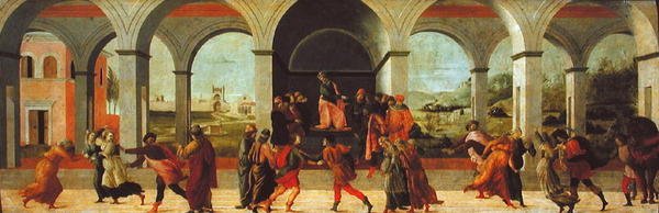 Virginia Tarihinden Üç Sahne (panelde yağlı boya) by Filippino Lippi