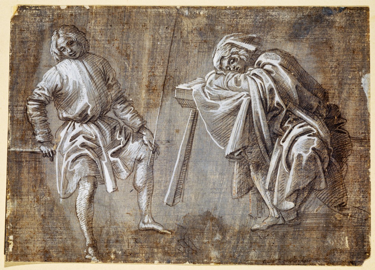 Oturan iki figür by Filippino Lippi