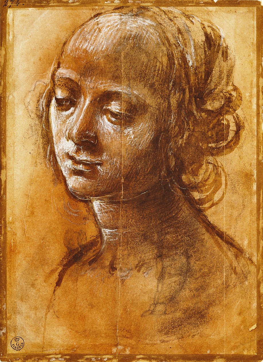 Kadınsı figür, Filippino Lippi (1457-ca 1504) tarafından, çizim by Filippino Lippi