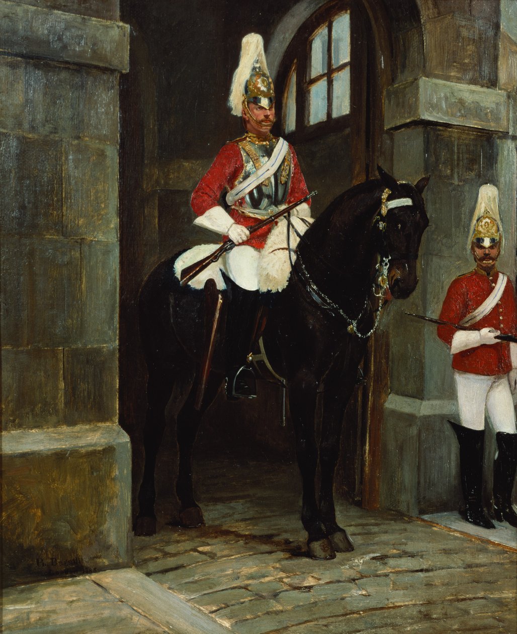 Whitehall dışında Görevde Can Muhafızları, c. 1884-85 by Filippo Baratti