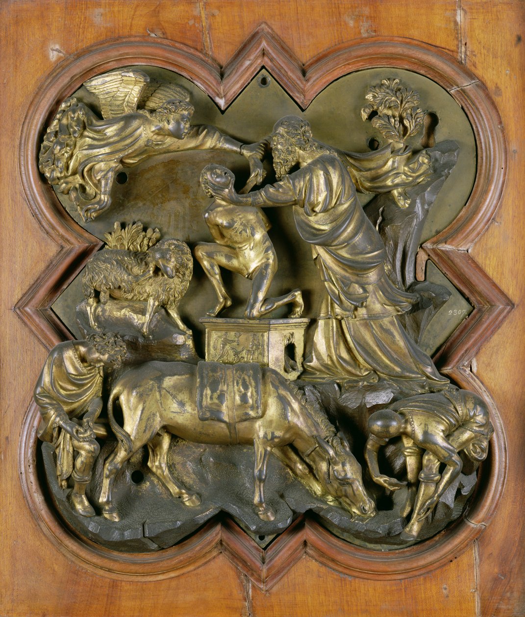İshak'ın Kurbanı, Vaftiz Kapıları için bronz yarışma kabartması, Floransa, 1401 (bronz) by Filippo Brunelleschi