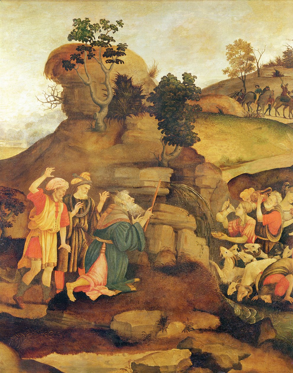 Moses brings forth water out of the rock, c.1500 (detail) by Fra Filippo Lippi