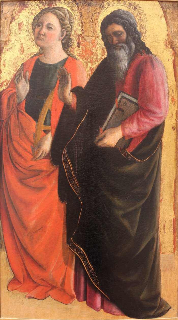 Aziz Catherine ve Aziz Evangelist by Fra Filippo Lippi