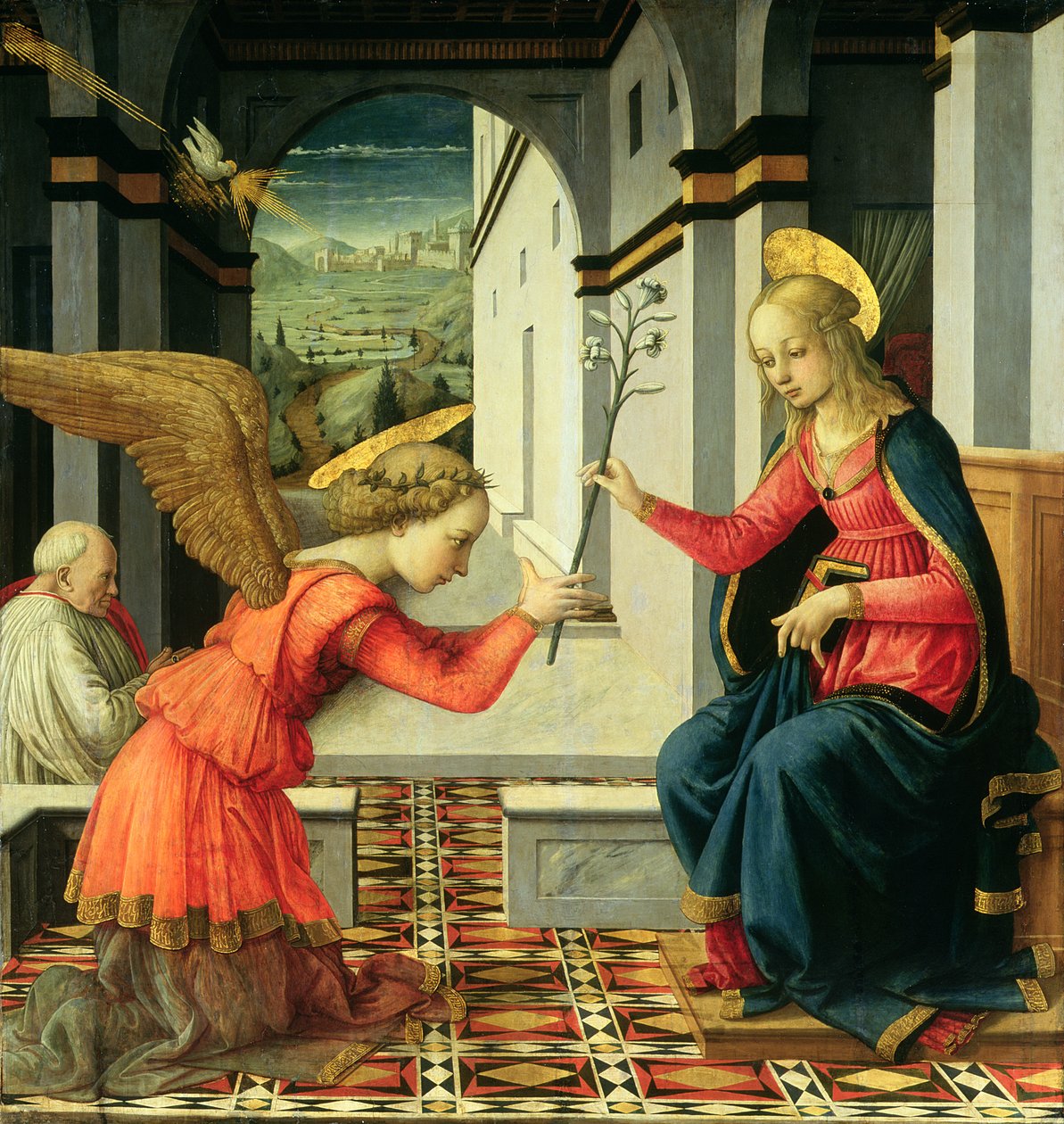 225657 panel detayında Müjde sıcaklığı by Fra Filippo Lippi
