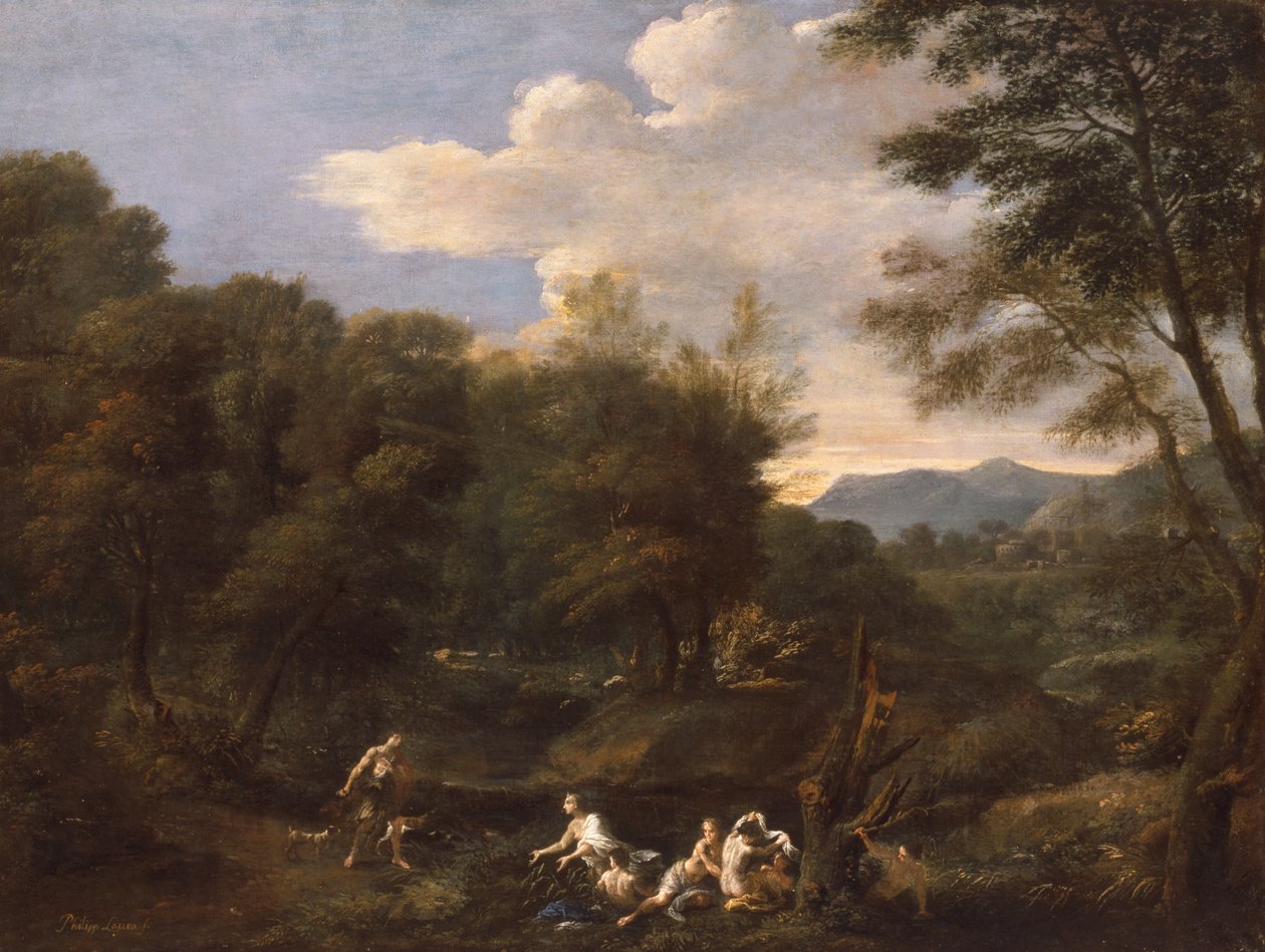 Diana ve Actaeon (tuval üzerine yağlı boya) by Filippo Lauri